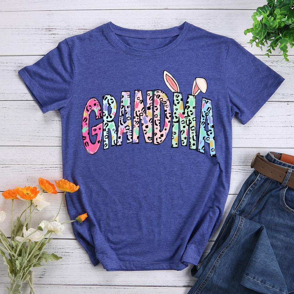 Happy Easter Grandma Round Neck T-shirt-0025466-Guru-buzz