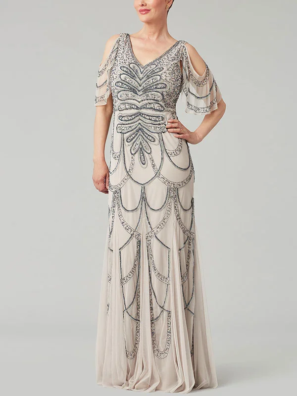 Cold-Shoulder Formal Multi Mother-of-the-Bride Formal Dress