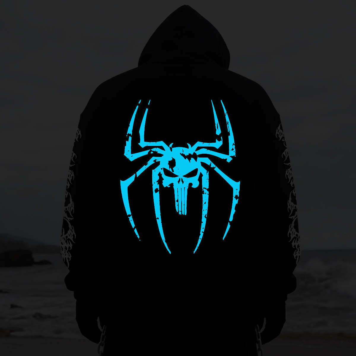 Luminous Spider Graphic Design Hoodie