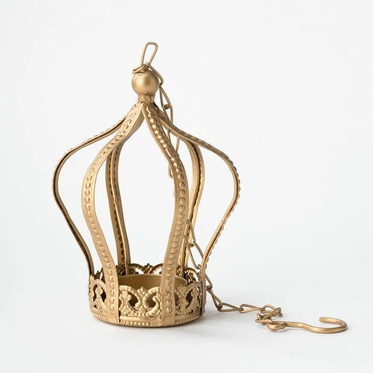 Gold Crown Shaped Iron Candle Holder - Appledas