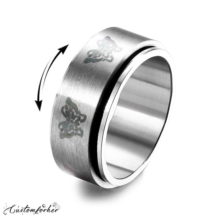 Vintage Butterfly Stainless Steel Couple Ring
