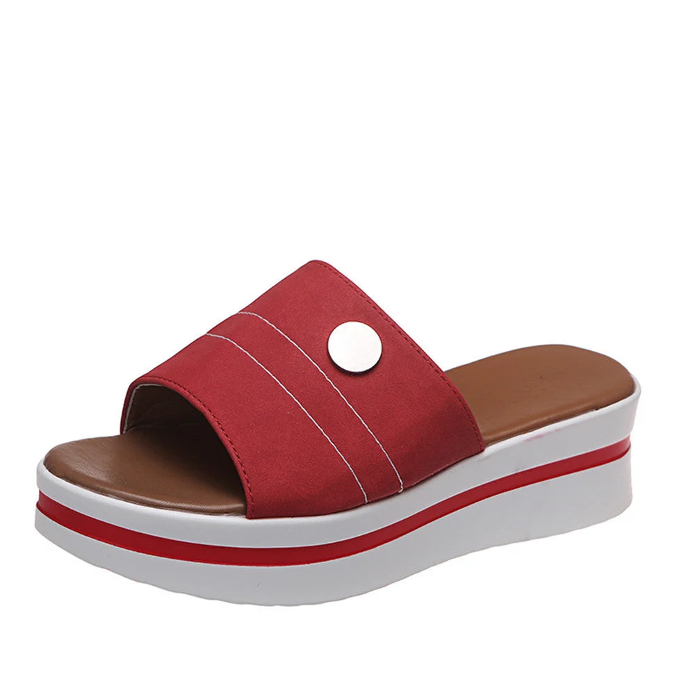 Women's Plus Size Slippers Casual Platform Slippers