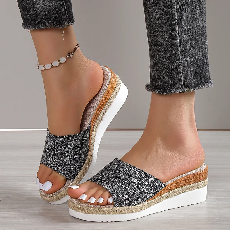 Women's Platform Wedge Summer Slides Shoes Slip-On Sandals Slippers (🔥BUY 2 FREE SHIPPING)