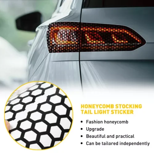 Dronehint 1* Black Honeycomb Sticker Car Rear Tail Cover Light Tail-lamp Decal Auto Parts (For: BYD) Parts