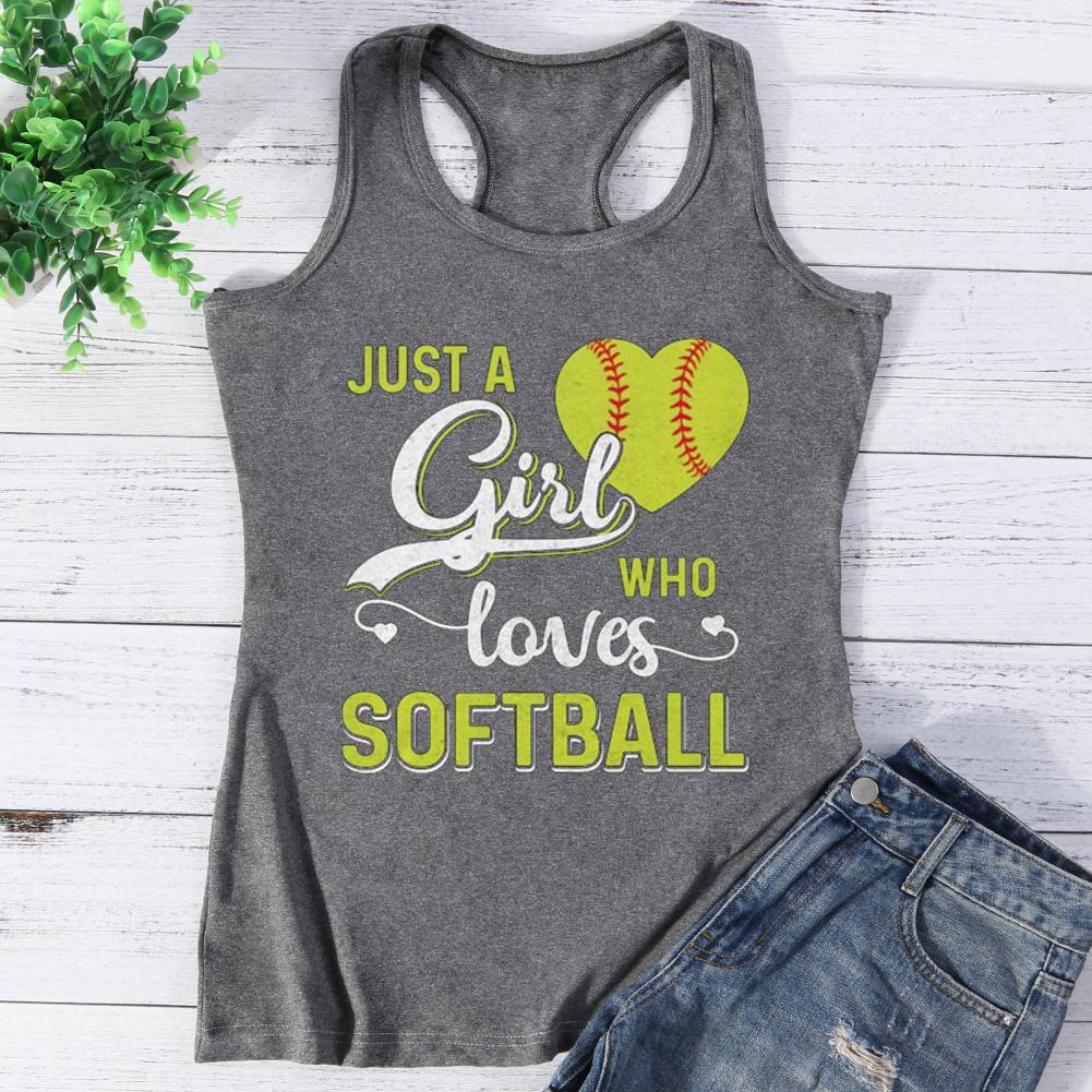 JUST A GIRL softball Vest Top-Guru-buzz