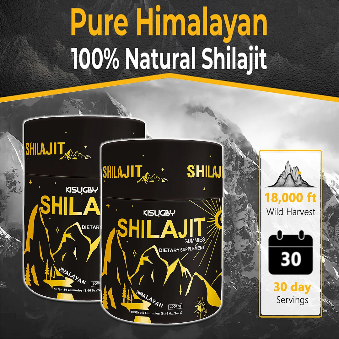 KISUGBY  Shilajit Gummies I Lab Tested I No Added Sugar I Ashwagandha, Gokshura| Fulvic Acid & 85+ Trace Minerals I for Men, Women I 100% Natural I 60 Gummy
