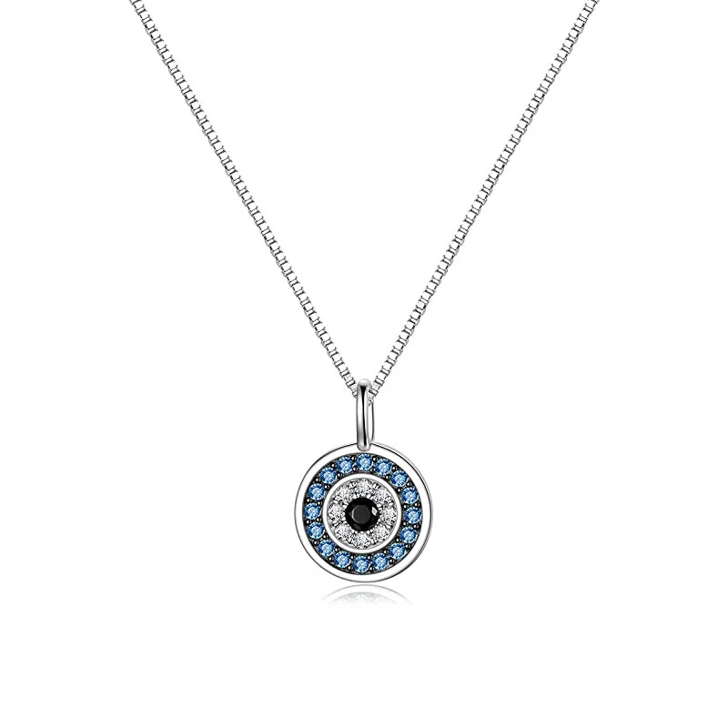 MeWaii® Sterling Silver Necklace Evil Eye Silver Necklace Jewelry S925 Sterling Silver Clavicle Necklace