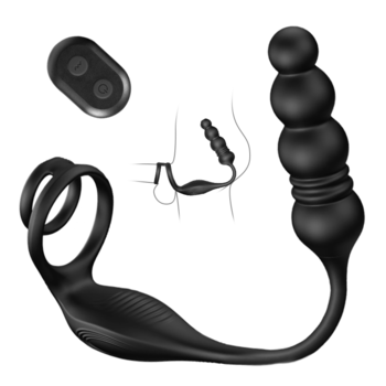 pornhint Pornhint Horsfall 9 Thrust Vibrating Prostate Massager Double Cock Ring 4 Bead Anal Toy