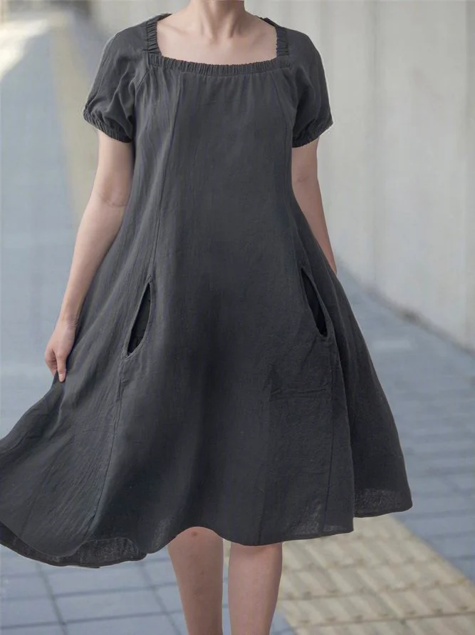 Casual Short Sleeve Plus Size Dress Zaesvini