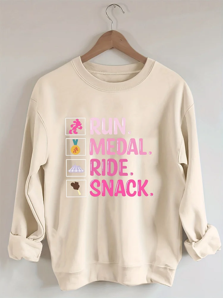 Run, Medal, Ride, Snack Sweatshirt socialshop