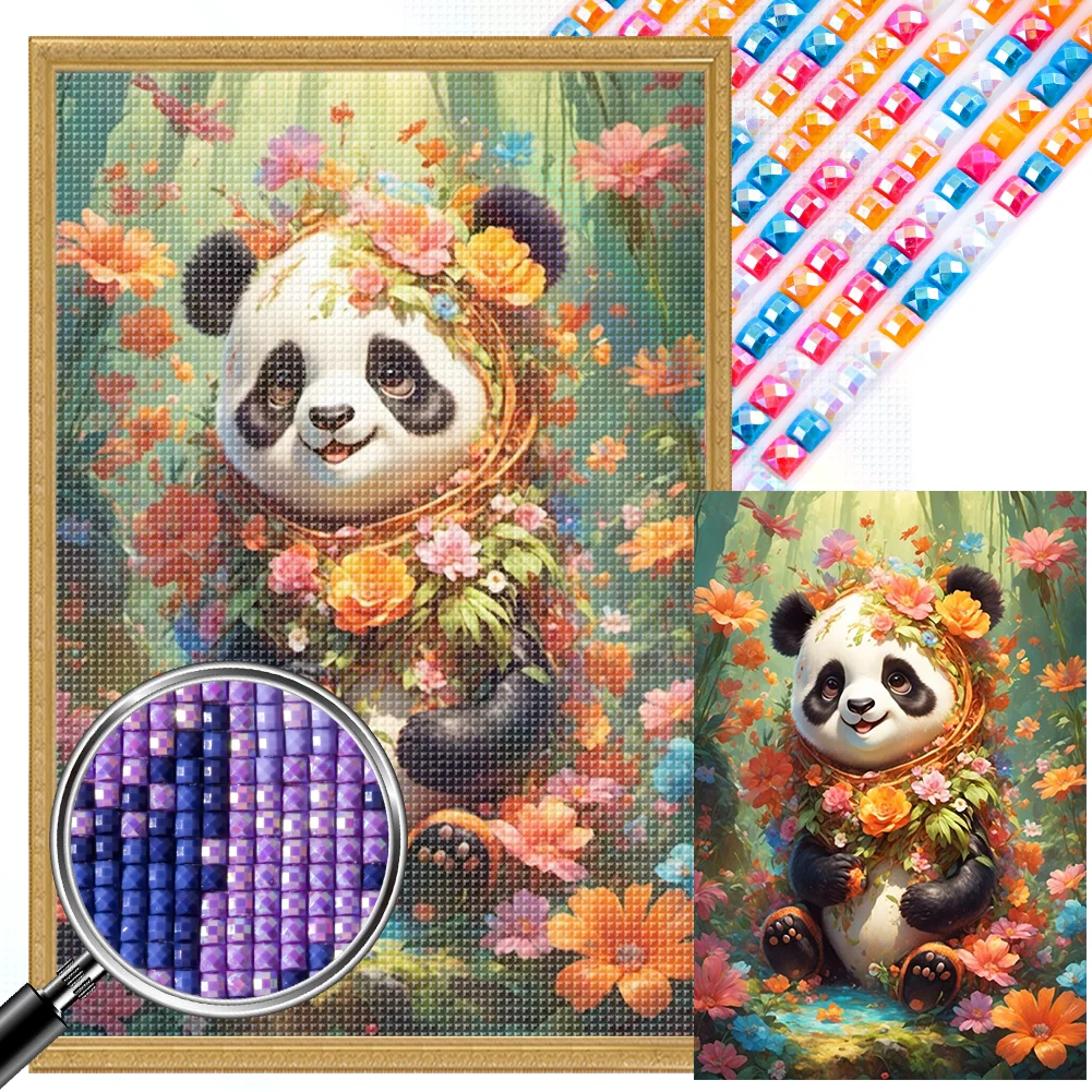 Full Square Partial AB Diamond Painting - Panda(Canvas|45*65cm)