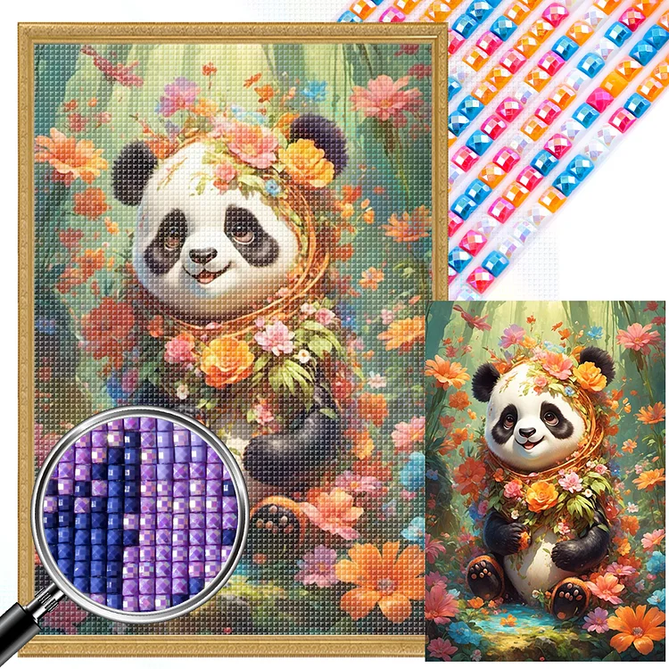 Panda 40*60CM (Canvas) Full AB Square Drill Diamond Painting gbfke