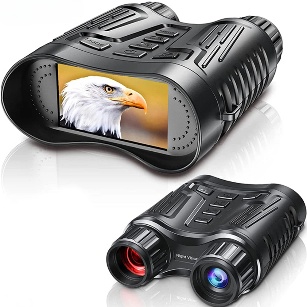 BekinTek 4K Night Vision Binoculars Rechargeable Digital Telescope Infrared Night View Goggles Full Dark Observing Starlight Sensor 7x IR 8x Zoom 3.2 Inches HD Screen 4K Video 36M Photo 4 Color Effect Support 360P ENV