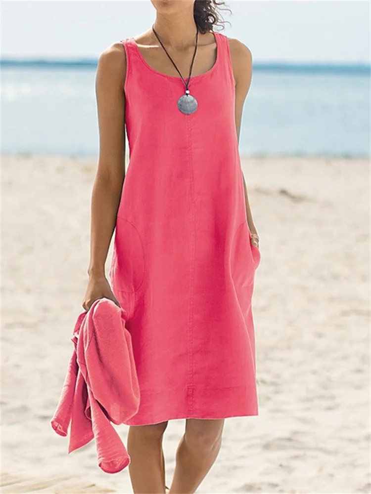 Simple Comfy Beach Midi Tank Dress