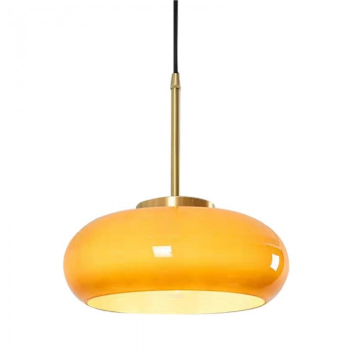 Vintage Bauhaus Glass Pot Pendant Light G131