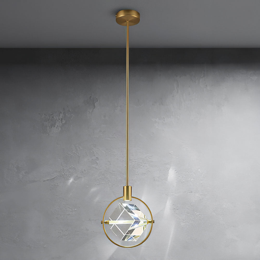 Luxury Crystal Cube Bedside Rod Pendant Light