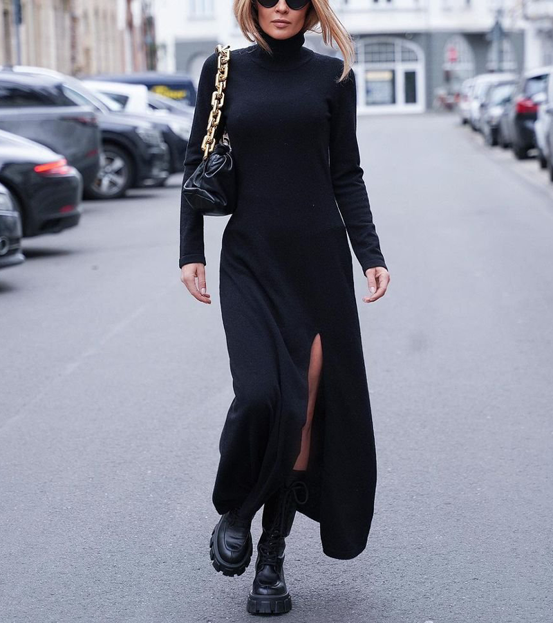 Kaelis - Elegant Slit Dress