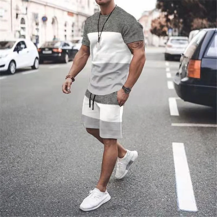 Colorblock T-Shirt and Shorts Two-Piece Set