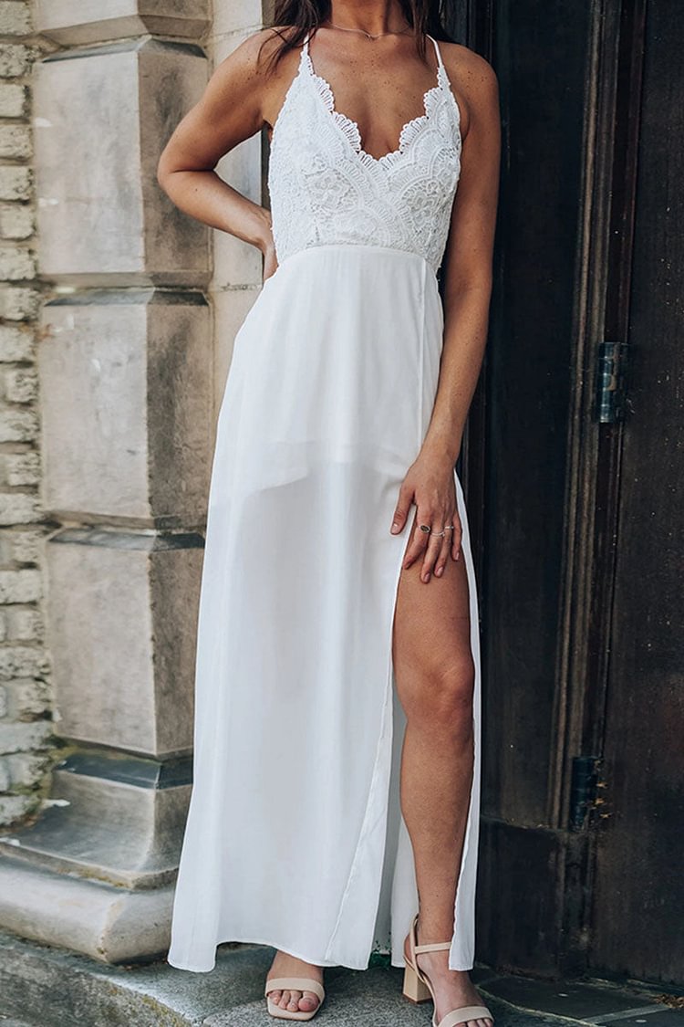 Fashion Casual Solid Slit V Neck Princess Dresses - Life is Beautiful for You - SheChoic
