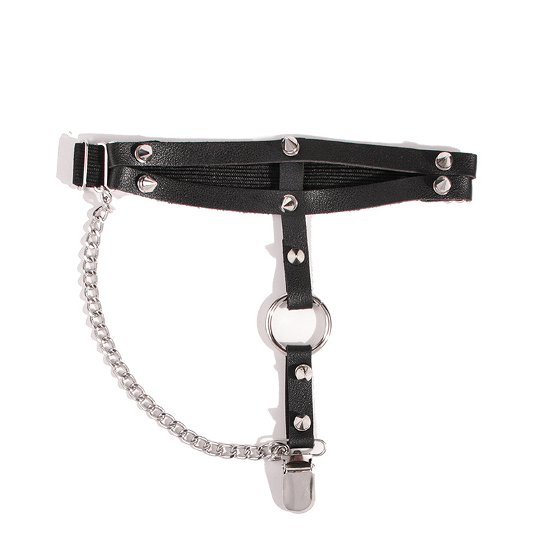 Lovingerie - Punk Chain Rivets Decorative Fashion Dark Garter Y2g Young Women's Socks Buckle