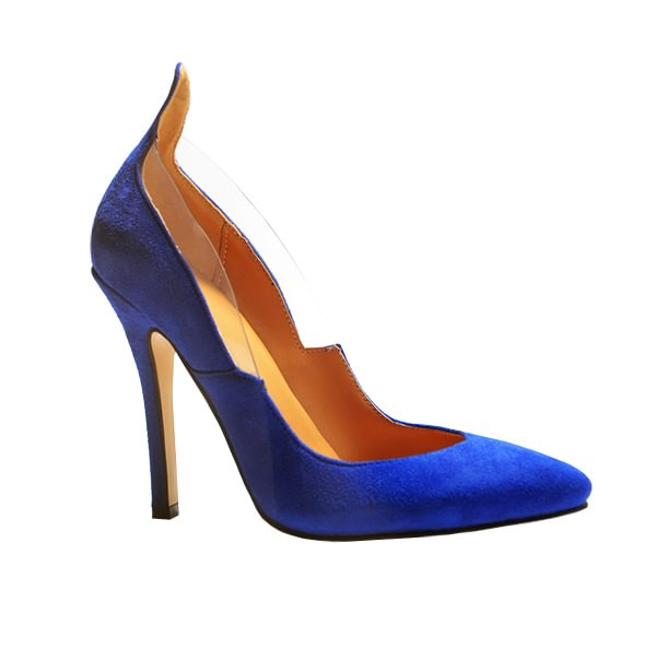 Royal Blue Heels Suede Pointy Toe 4 Inch Stiletto Heels for Ladies |FSJ Shoes