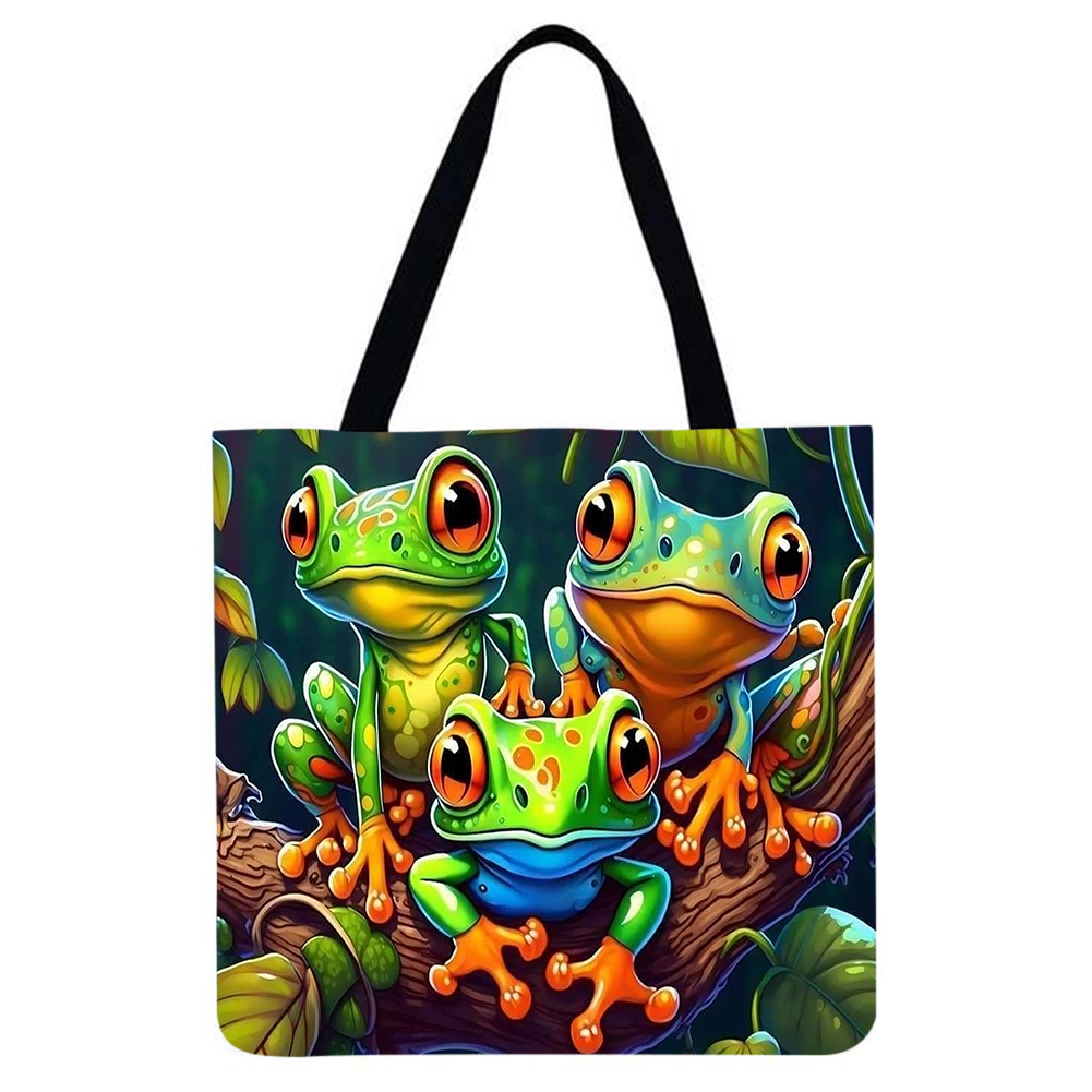Frog - Large Capacity Linen Tote Bag