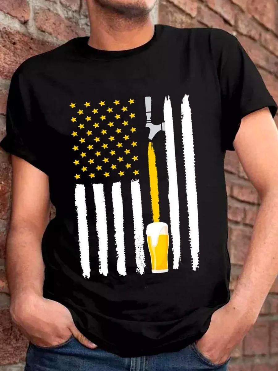 American Flag Craft Beer Men's T-Shirt