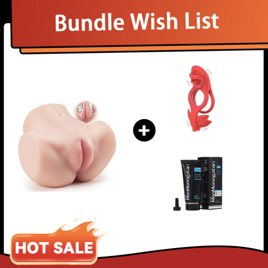 Big Plump Ass + Cock Ring Set By Rose Toy