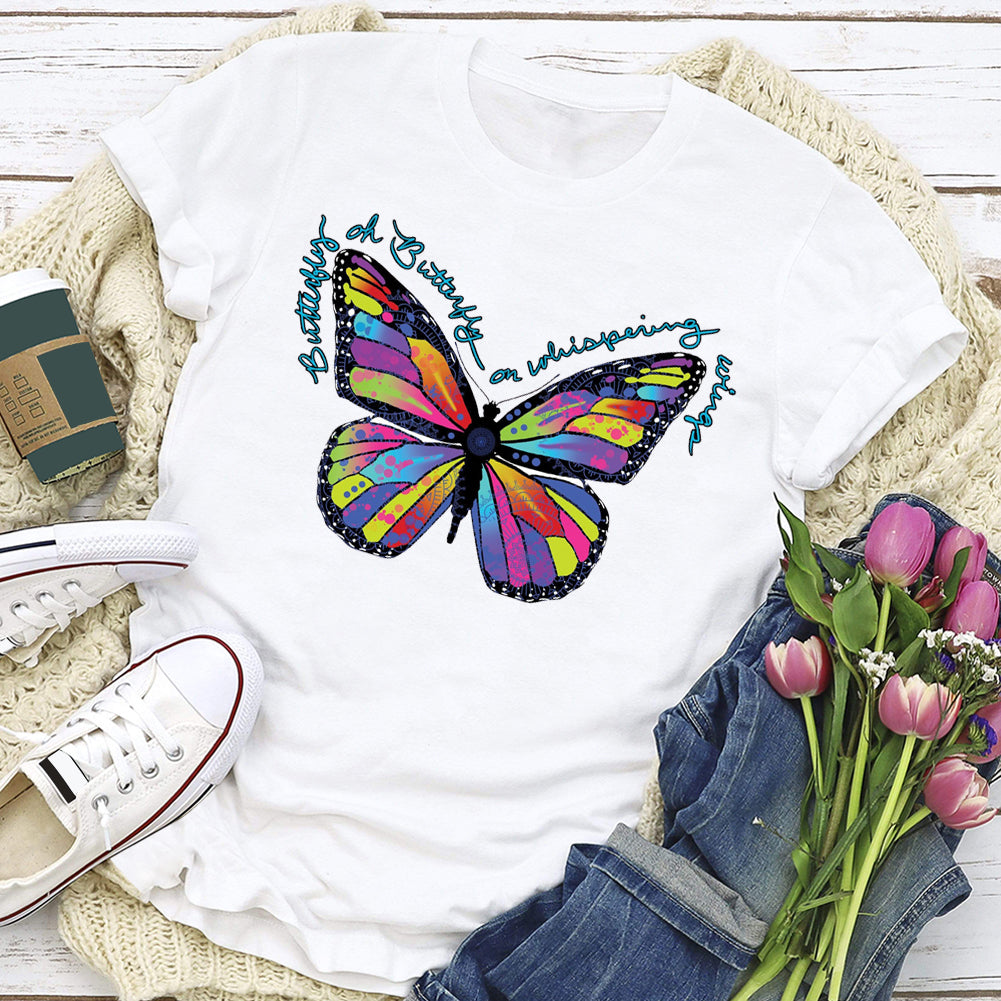 HMD Colorful Butterfly T-shirt Tee -03726-Guru-buzz
