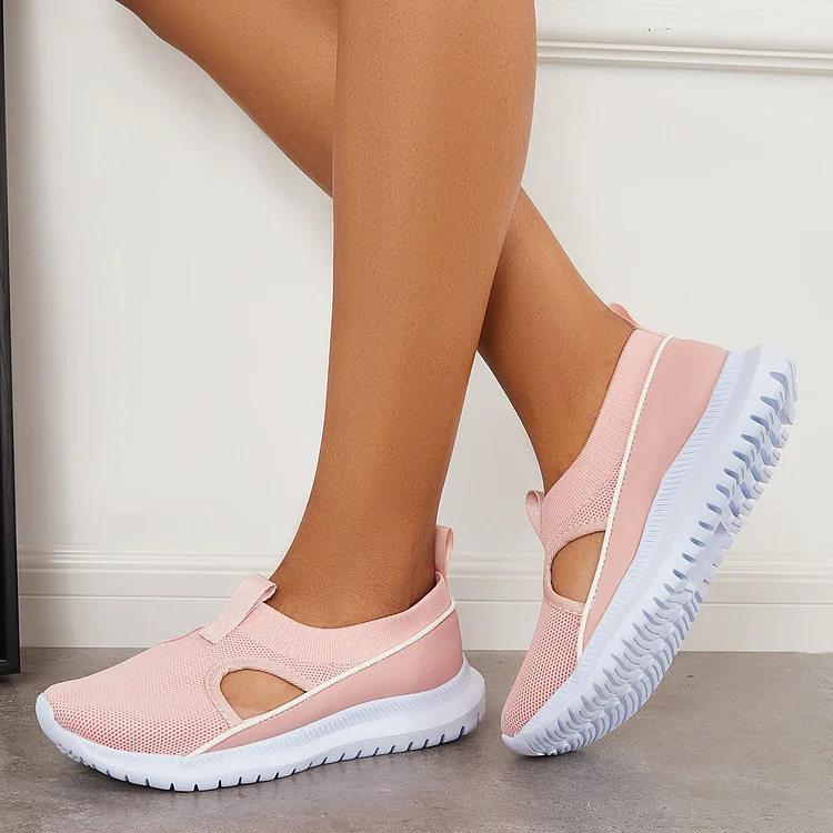 Women Slip on Mesh Knit Sneakers Breathable Walking Shoes