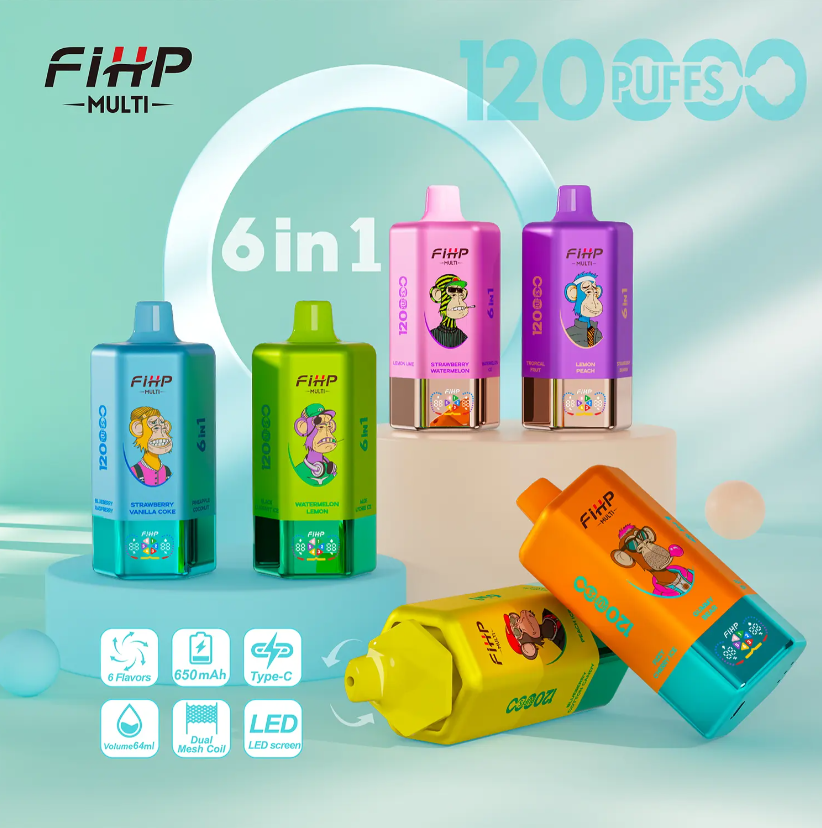 FIHP MULTI 120000 Puffs | Double Mesh Coil, E-liquid 64mL disposable vape