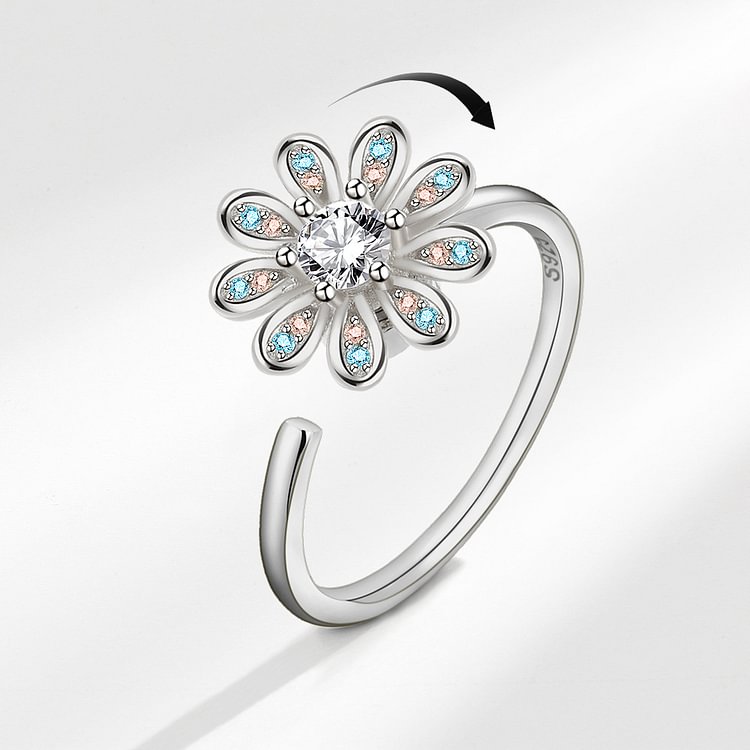 Zircon Blossom Swivel Open Ring