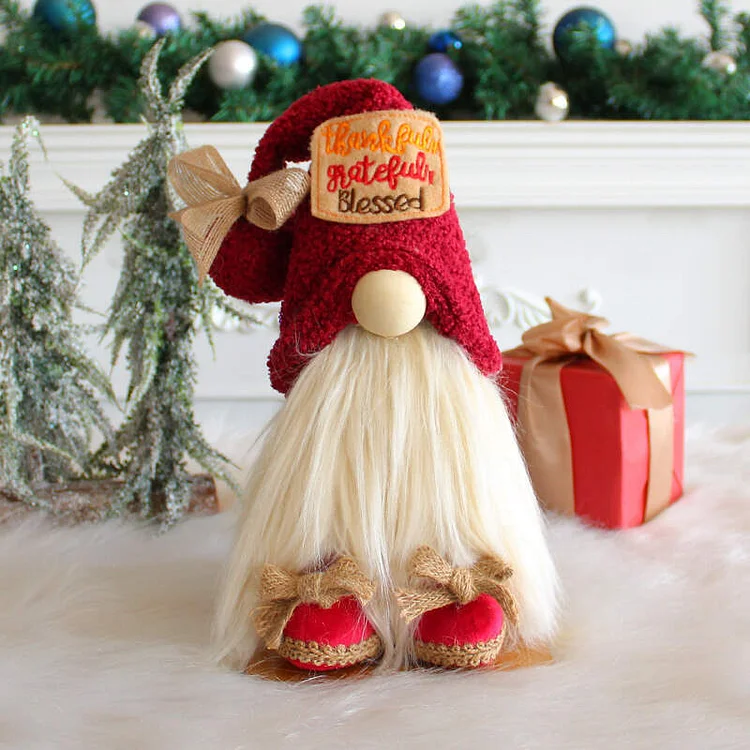 Thankful Grateful & Blessed Gnome --Tiered Tray Gnome socialshop