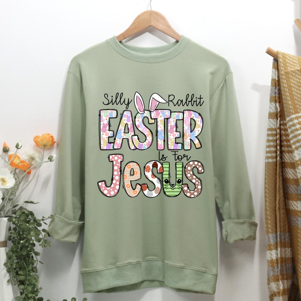 Silly Rabbit Easter is for Jesus Women Casual Sweatshirt-0025421-Guru-buzz