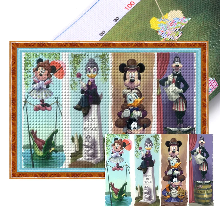 【Huacan Brand】Disney Mickey Minnie 11CT Stamped Cross Stitch 90*60CM
