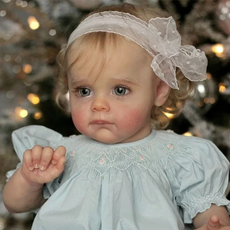  17"&22" Lifelike Baby Doll Truly Real Lifelike & Realistic Weighted Toddler Handmade Blonde Hair Baby Xenia - Reborndollsshop®-Reborndollsshop®