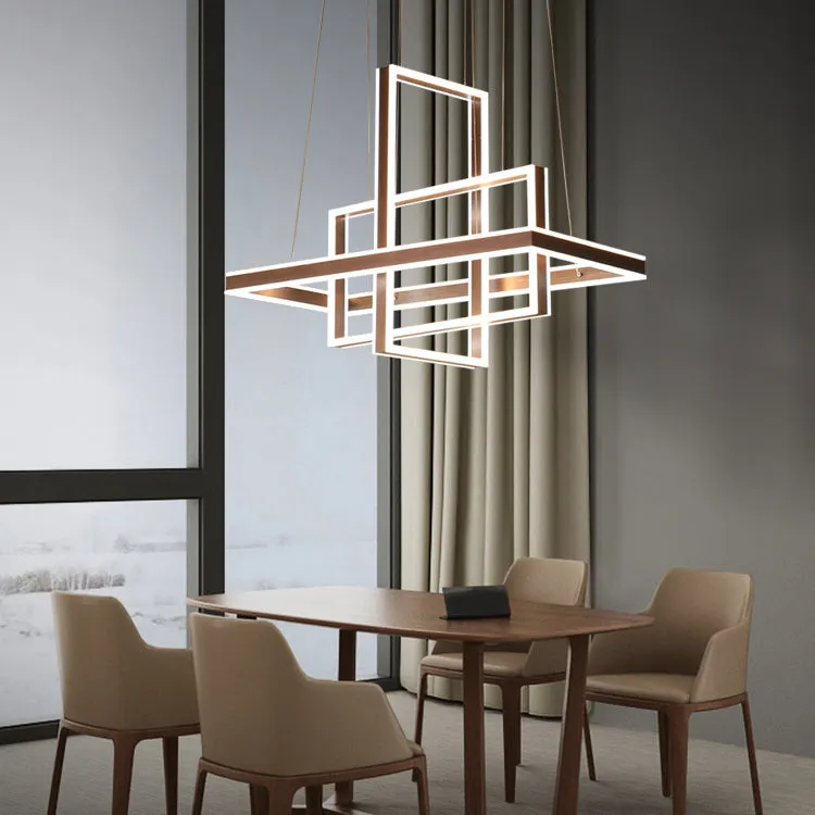 Image showcasing Modern Minimalist LED Chandelier - ABS Aluminum Design for Bedrooms ...