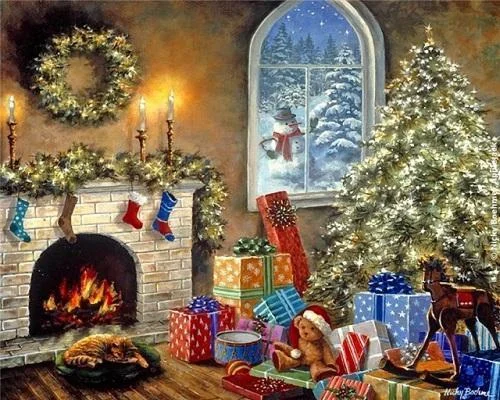 Landscape Christmas Paint By Numbers Kits UK With Frame PH9501