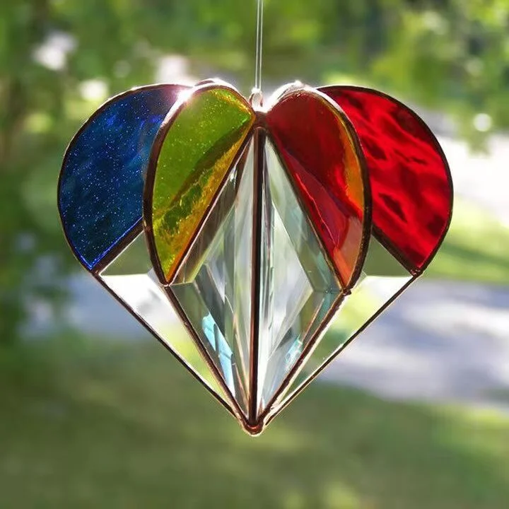 Stained Heart-shaped Suncatcher