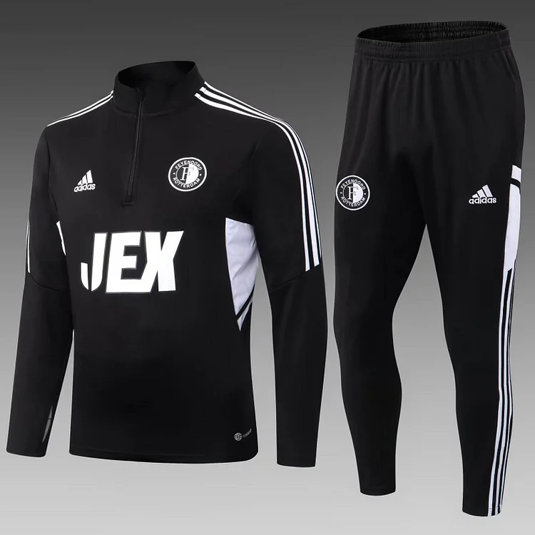 2022/2023 Feyenoord Rotterdam Half-Pull Training Suit Black Football Shirt 1:1 Thai Quality Set