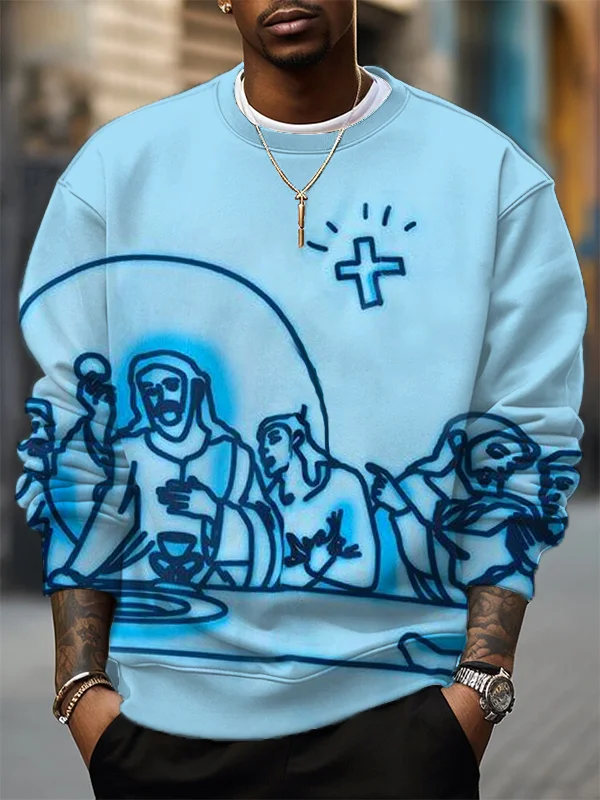 Men's Christ Faith Jesus Art Print Casual Sweatshirt