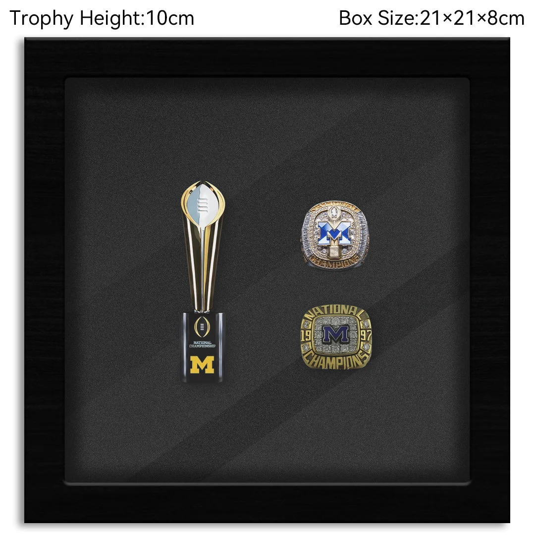 Michigan Wolverines College CFP National Championship NCAA Trophy&Ring Box 1+2-Official Version