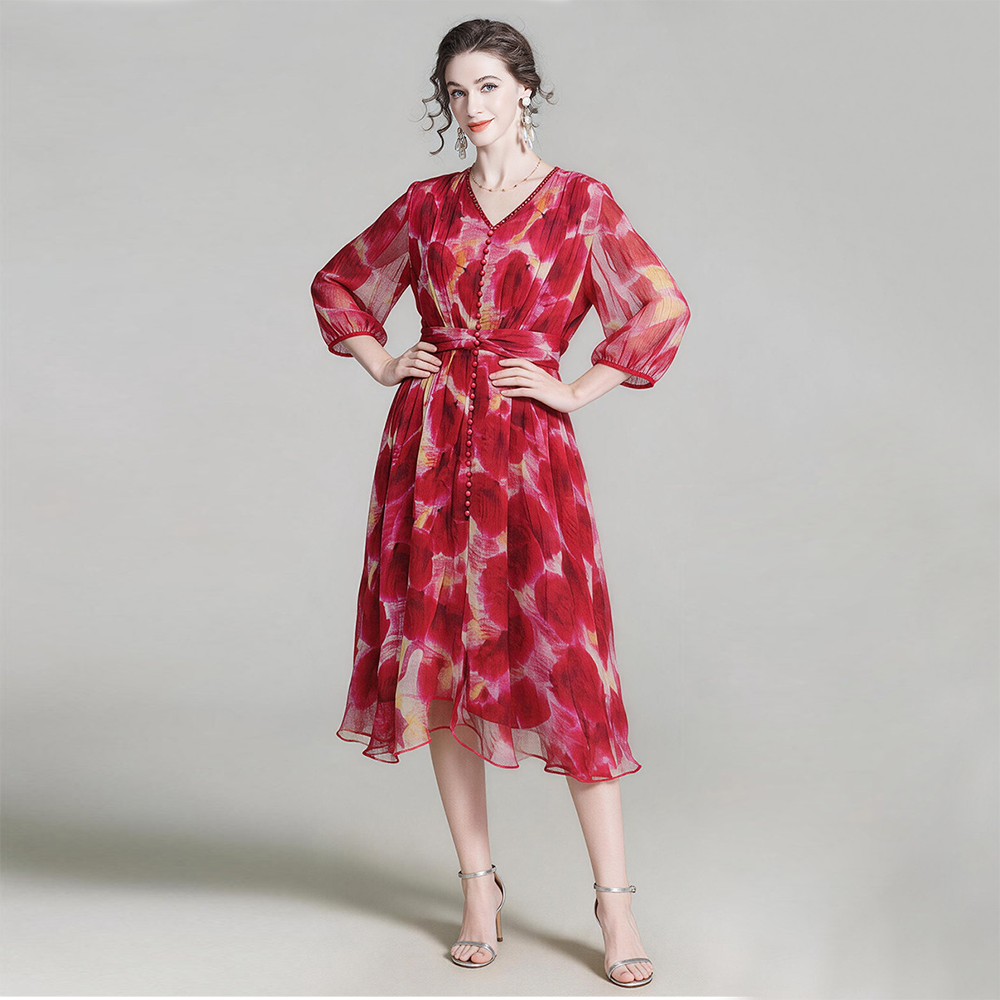 Silk Dress Belted Waist for Special Occasions REAL SILK LIFE