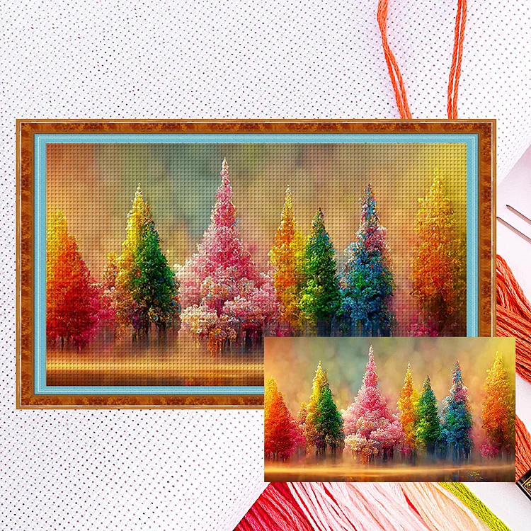 Colorful Woods (65*40cm) 11CT Counted Cross Stitch gbfke