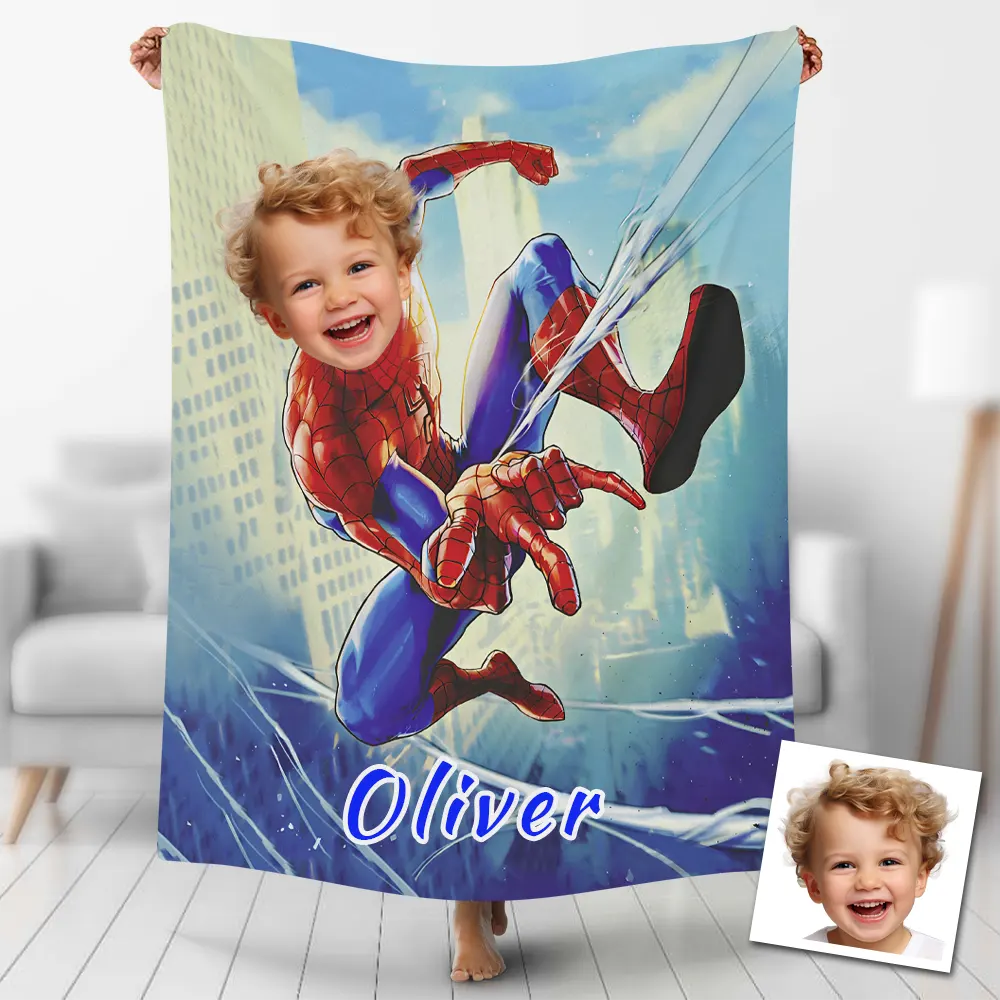Custom Blankets Personalized Spiderman Superhero Blankets