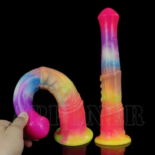 pornhint Pornhint Long Dildo Mulit Color Glowing in Dark Silicone Anal Massager Dildos Sex Toy