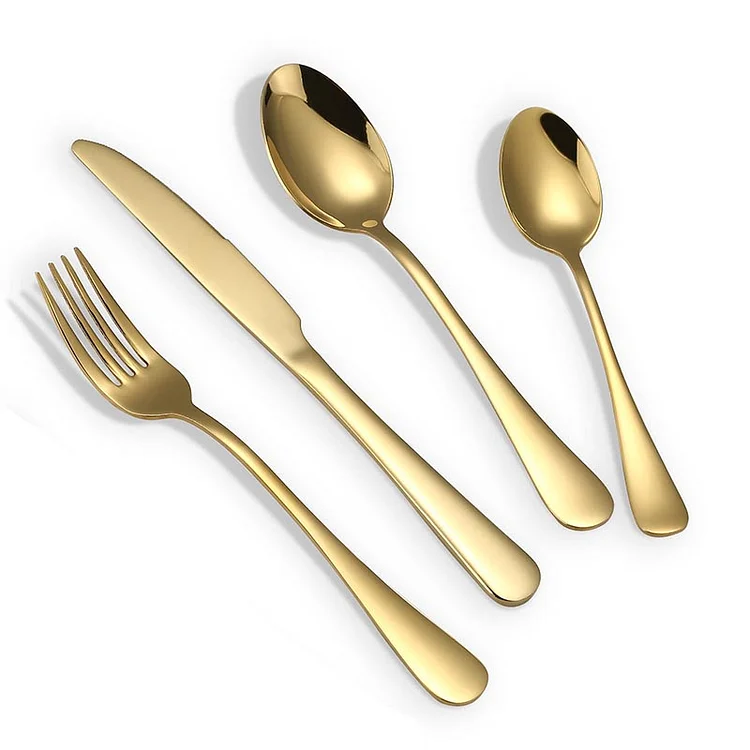 Golden Stainless Steel Tableware 4-Piece Set