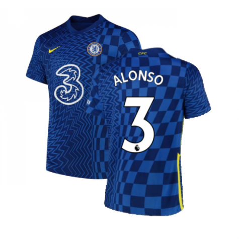 Chelsea FC Marcos Alonso 3 Home Shirt Kit 2021-2022