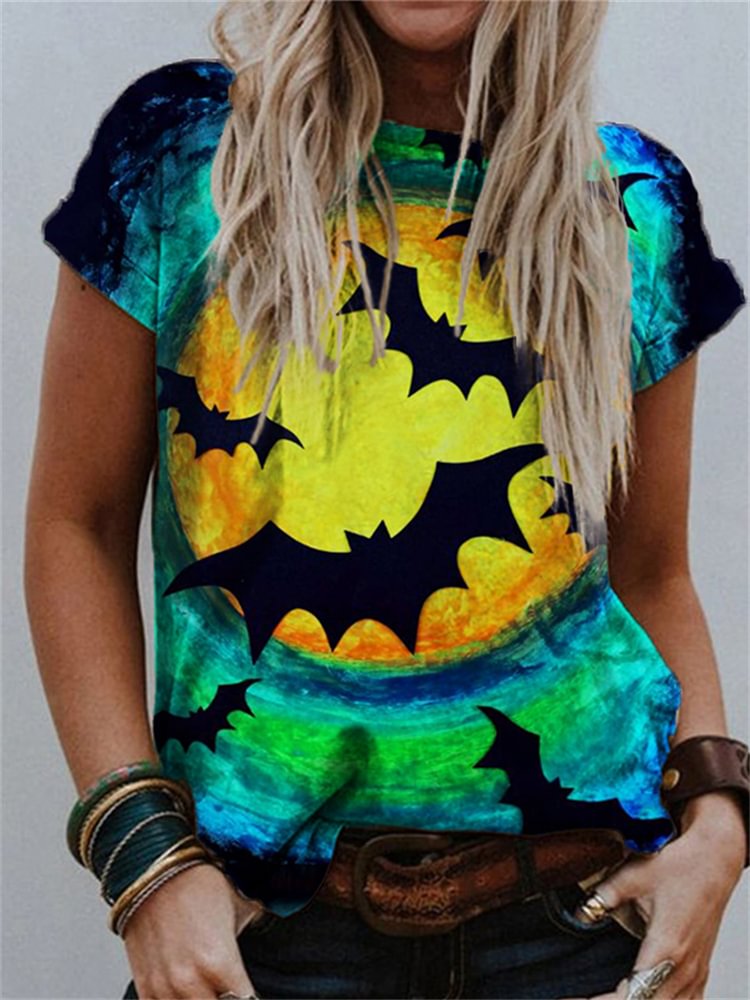 Halloween Bats Full Moon Night T Shirt