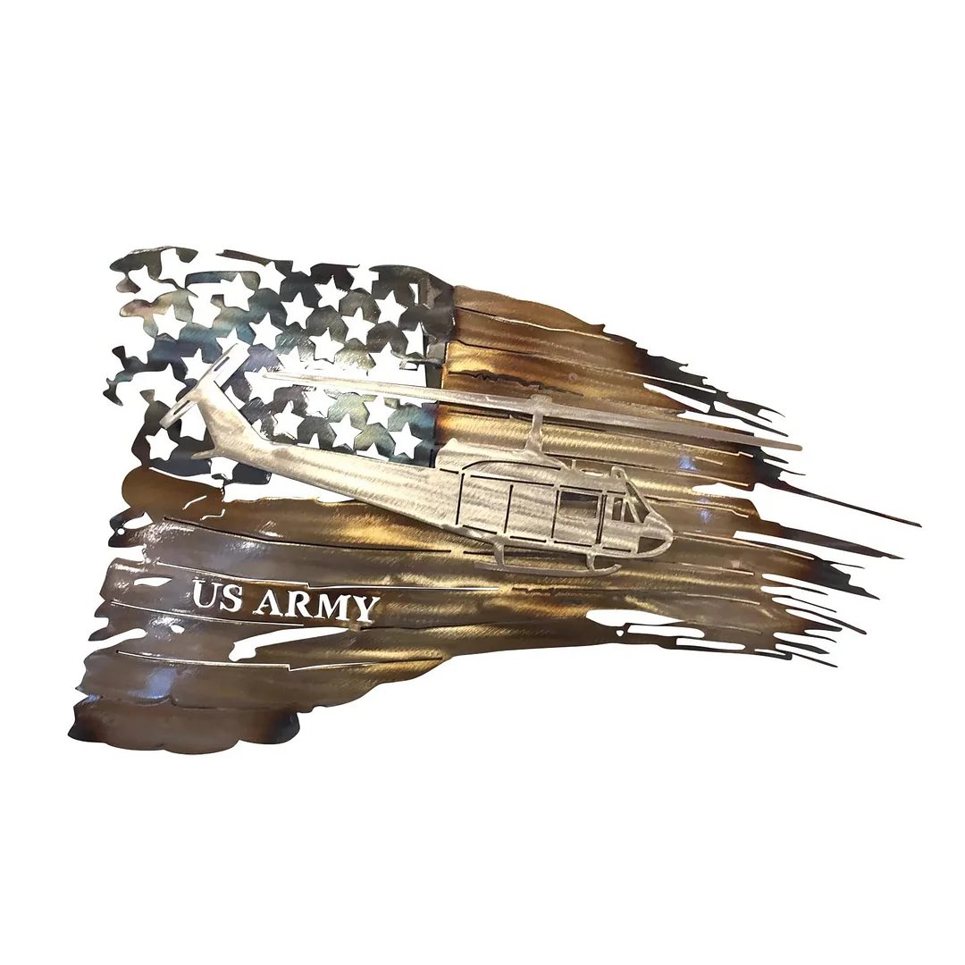 American Flag Tattered Metal Wall Art